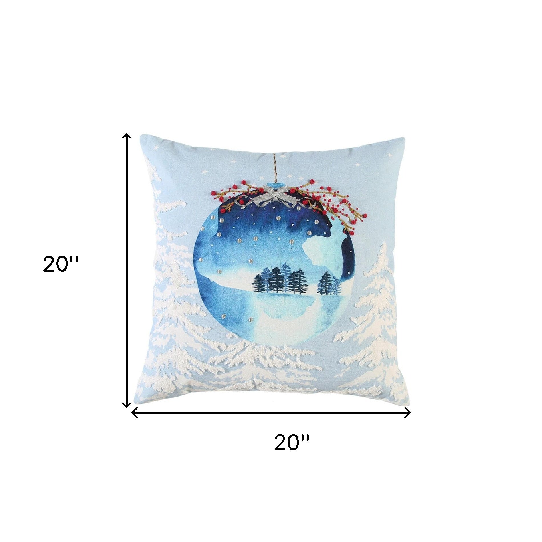 Blue Winter Wonderland Ornament Decorative Throw Pillow