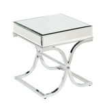 22" Silver Glass Square End Table