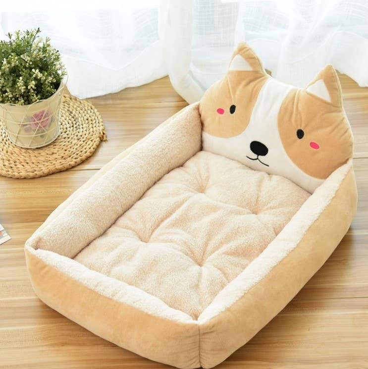 35" Cuddly Cartoon Critter Beige Pet Pet Bed