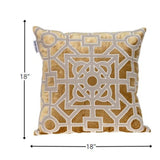 18 X 18 Gold Abstract Velvet Throw Pillow