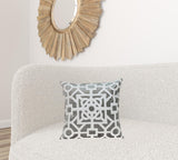 White and Gray Lattice Velvet Throw Pillow