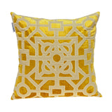 Beige and Mustard Lattice Yellow Velvet Throw Pillow