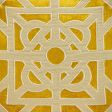 Beige and Mustard Lattice Yellow Velvet Throw Pillow