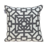 Gray and White Lattice Velvet Throw Pillow