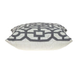 Gray and White Lattice Velvet Throw Pillow