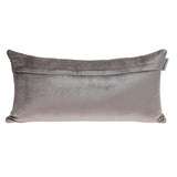 Taupe and Smokey Green Quilted Colorblock Velvet Lumbar Throw Pillow