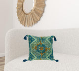 Multicolor Jacquard Woven Throw Pillow