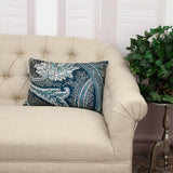 Shades of Blue Beaded Embroidery Decorative Throw Pillow