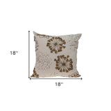 Natural and Golden Metallic Beaded Decorative Throw Pillow