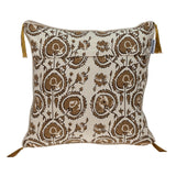 Gold and Bronze Embroidered Decorative Throw Pillow