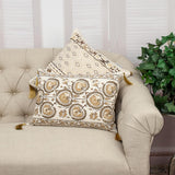 Gold and Bronze Embroidered Decorative Throw Pillow