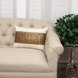 Glam Beige with Golden Sequins Lumbar Throw Pillow