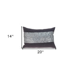 Glam Gray with Silver Sequins Lumbar Throw Pillow