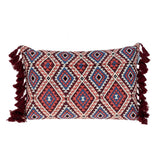 Multicolor Lumbar Throw Pillow with Tassels