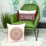 Multicolor Lumbar Throw Pillow with Tassels