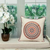 18" X 18" Blue and Orange Abstract Indoor Outdoor Throw Pillow Cover & Insert