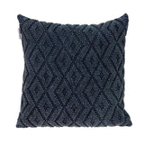 Jacquard Diamond Pattern Decorative Navy Throw Pillow