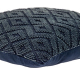 Jacquard Diamond Pattern Decorative Navy Throw Pillow