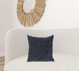 Jacquard Diamond Pattern Decorative Navy Throw Pillow