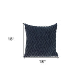 Jacquard Diamond Pattern Decorative Navy Throw Pillow