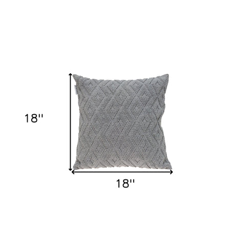 Jacquard Diamond Pattern Decorative Gray Throw Pillow