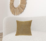 Jacquard Diamond Pattern Decorative Mustard Yellow Throw Pillow