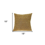 Jacquard Diamond Pattern Decorative Mustard Yellow Throw Pillow