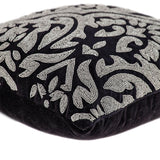 Luxe Velvet Black Beaded Throw Pillow