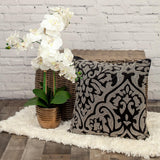 Luxe Velvet Black Beaded Throw Pillow