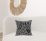 Luxe Velvet Black Beaded Throw Pillow