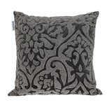 Luxe Velvet Gray Beaded Throw Pillow