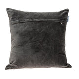 Luxe Velvet Gray Beaded Throw Pillow