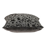 Luxe Velvet Gray Beaded Throw Pillow