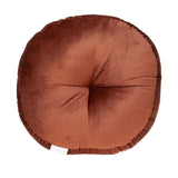 Round Tufted Burnt Orange Velvet Floor Pillow