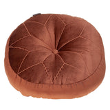 Round Tufted Burnt Orange Velvet Floor Pillow