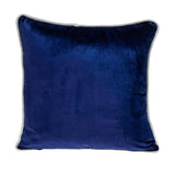 Reversible Royal and Aqua Square Velvet Throw Pillow