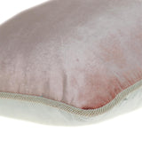 Reversible Ivory and Pink Lumbar Velvet Throw Pillow