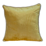 Reversible Gold and Brown Square Velvet Throw Pillow