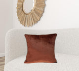 Reversible Gold and Brown Square Velvet Throw Pillow