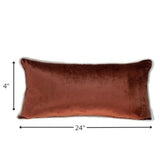 Reversible Gold and Brown Lumbar Velvet Throw Pillow