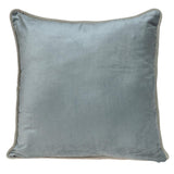 Reversible Blue and Green Square Velvet Throw Pillow