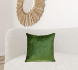 Reversible Blue and Green Square Velvet Throw Pillow