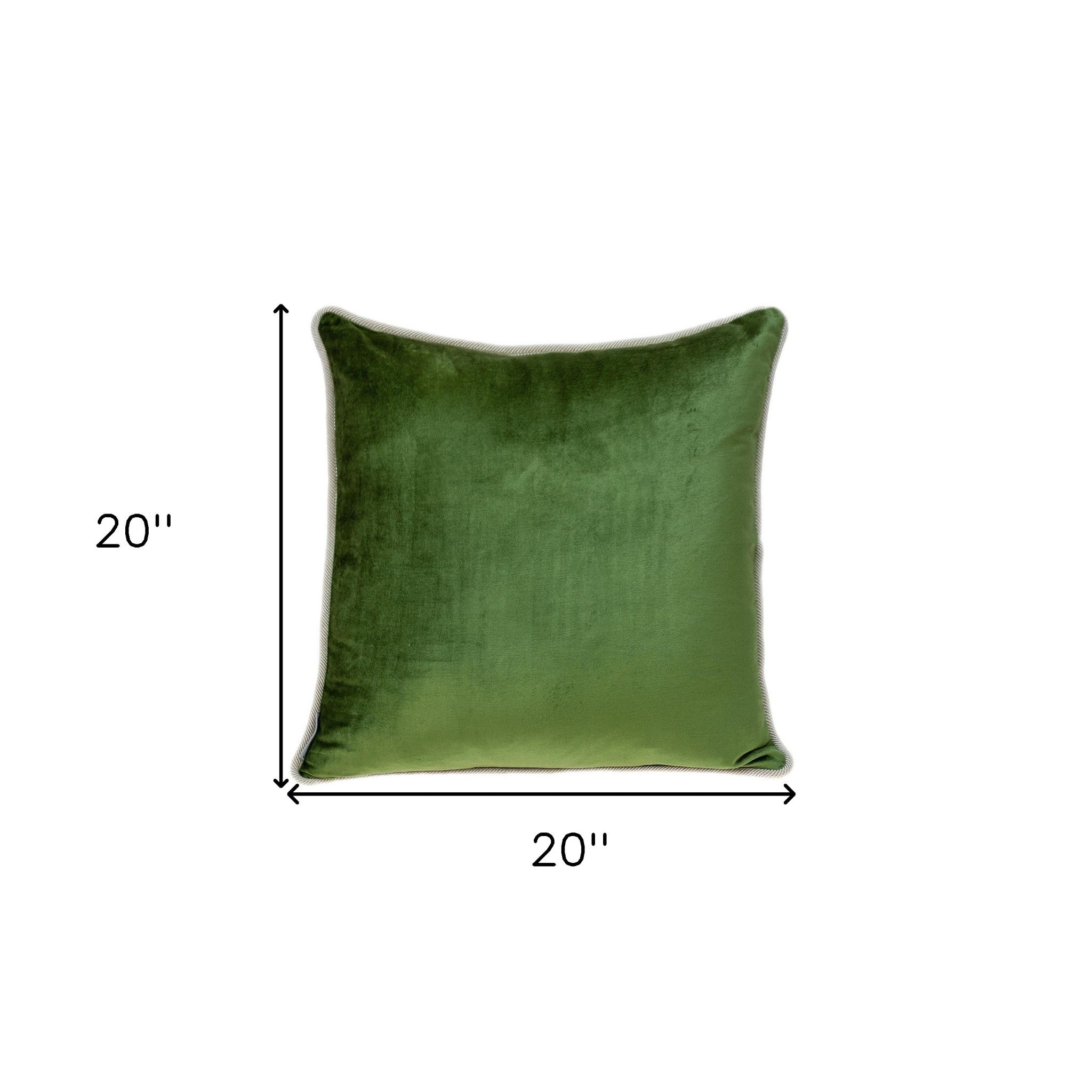 Reversible Blue and Green Square Velvet Throw Pillow