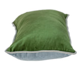 Reversible Blue and Green Lumbar Velvet Throw Pillow