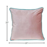 Pink and White Reversible Velvet Throw Pillow