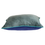 Blue Navy and Gray Reversible Velvet Throw Pillow