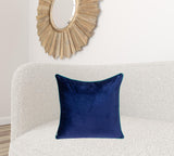 Blue Navy and Gray Reversible Velvet Throw Pillow