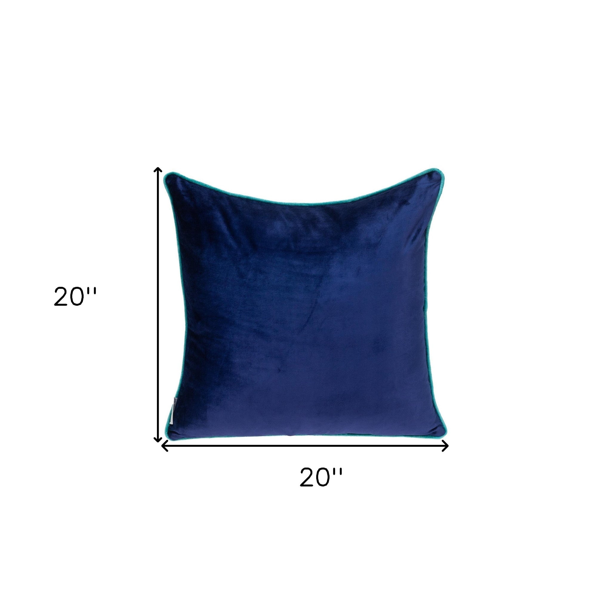 Blue Navy and Gray Reversible Velvet Throw Pillow