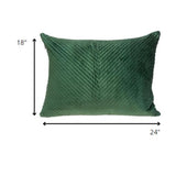 Green Lumbar Tufted Throw Pillow