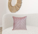 Quilted Velvet Arrows Pink Decorative Throw Pillow